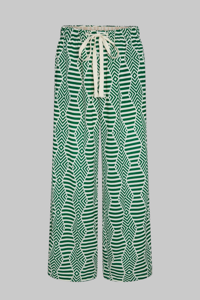 Bowie Printed Linen Baggy Pants - Legends of Creativity