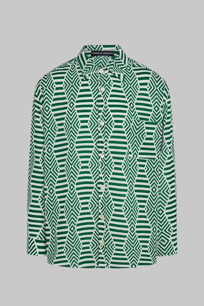 Franklin Printed Linen Long Sleeve Shirt - Legends of Creativity
